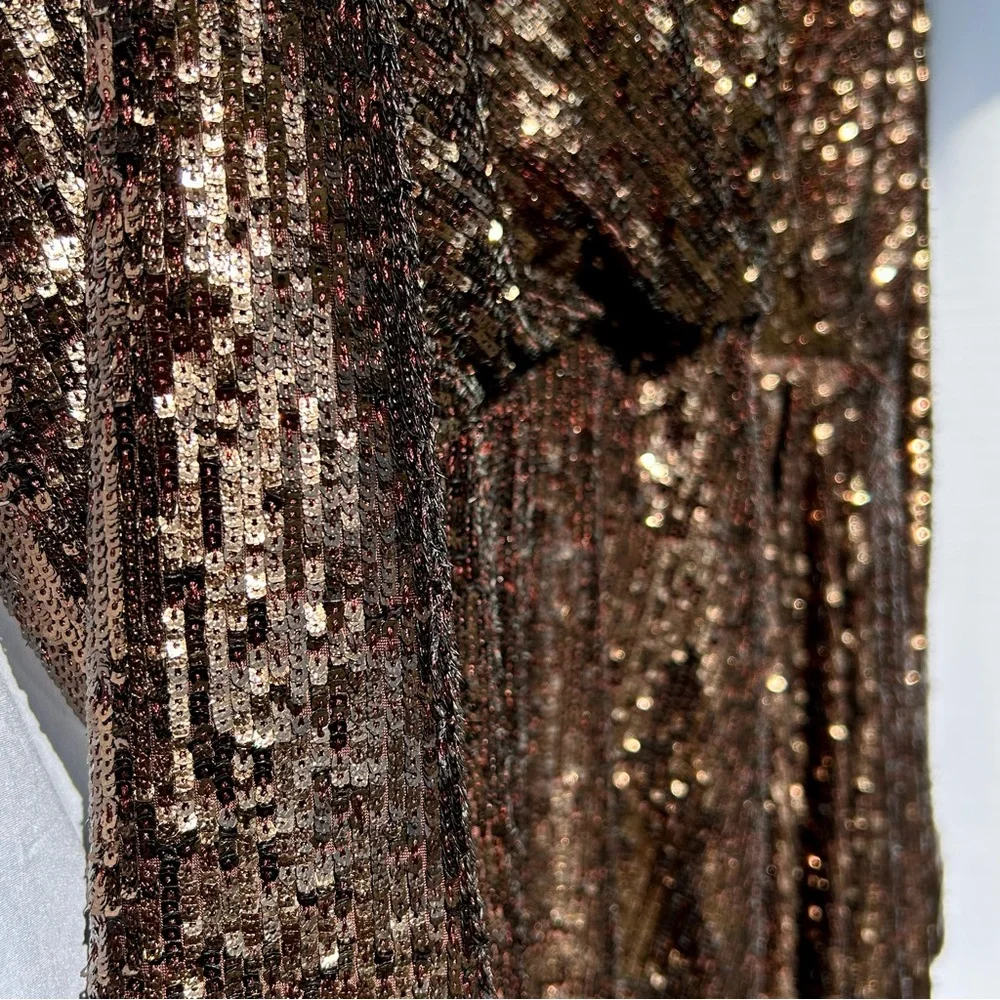 Jonathan Simkhai - Brown Monty Wrap Sequined Mini Dress - Picture 9 of 16